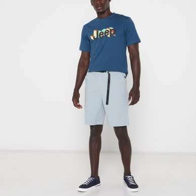 Jeep Men`s COMPASS TRAVEL SHORTS Good Grey JMS21018GD Size Large