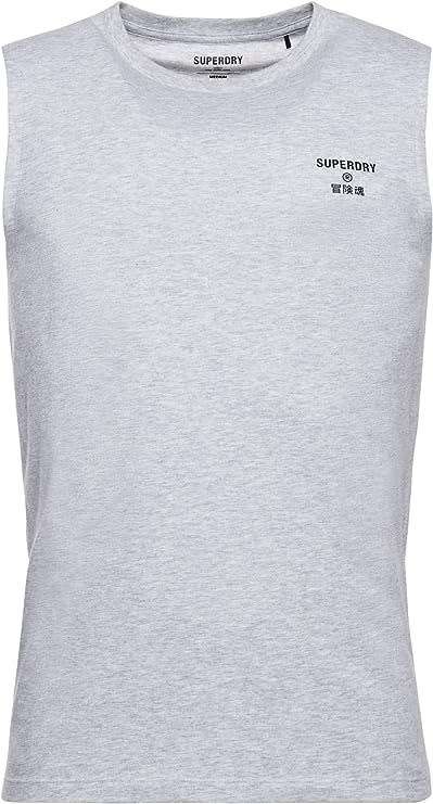 Superdry Men`s Training Core Sport Tank Top Mottled Grey Size Medium
