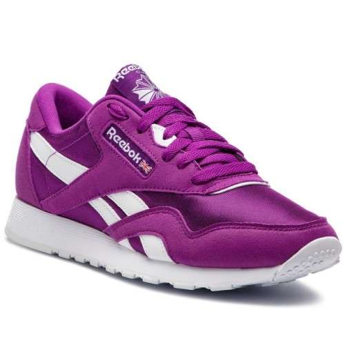 Reebok Women`s Classic Nylon Aubergine Purple White CN7451 Size UK 6 (SA 6)