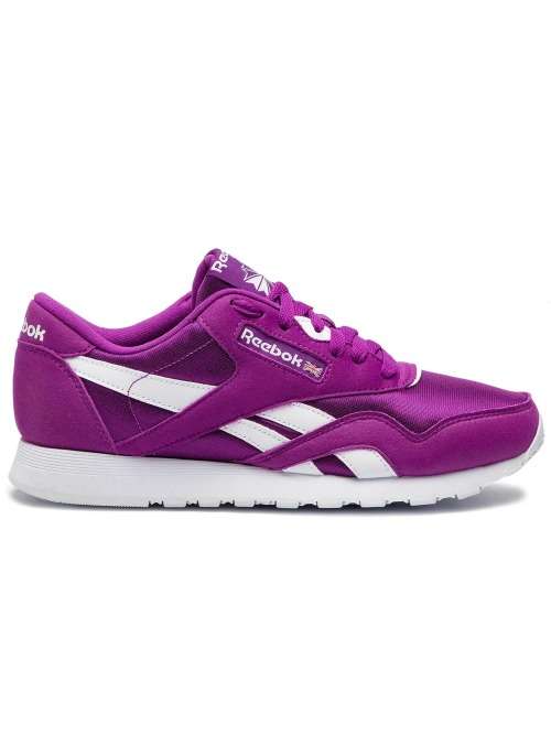 Reebok Women`s Classic Nylon Aubergine Purple White CN7451 Size UK 6 (SA 6)