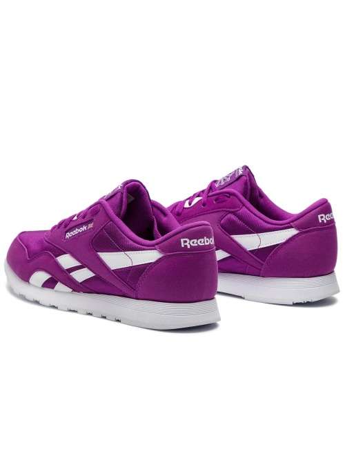 Reebok Women`s Classic Nylon Aubergine Purple White CN7451 Size UK 6 (SA 6)