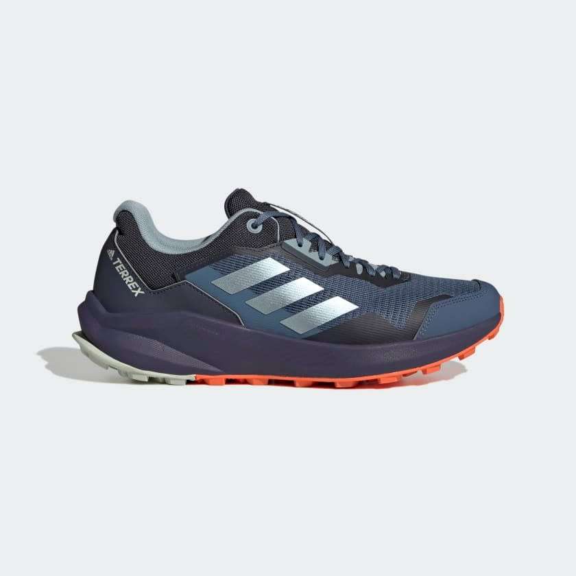 adidas TERREX Men`s TRAILRIDER TRAIL Wonder Steel / Grey / Impact Orange GW5535 Size UK 10 (SA 10)