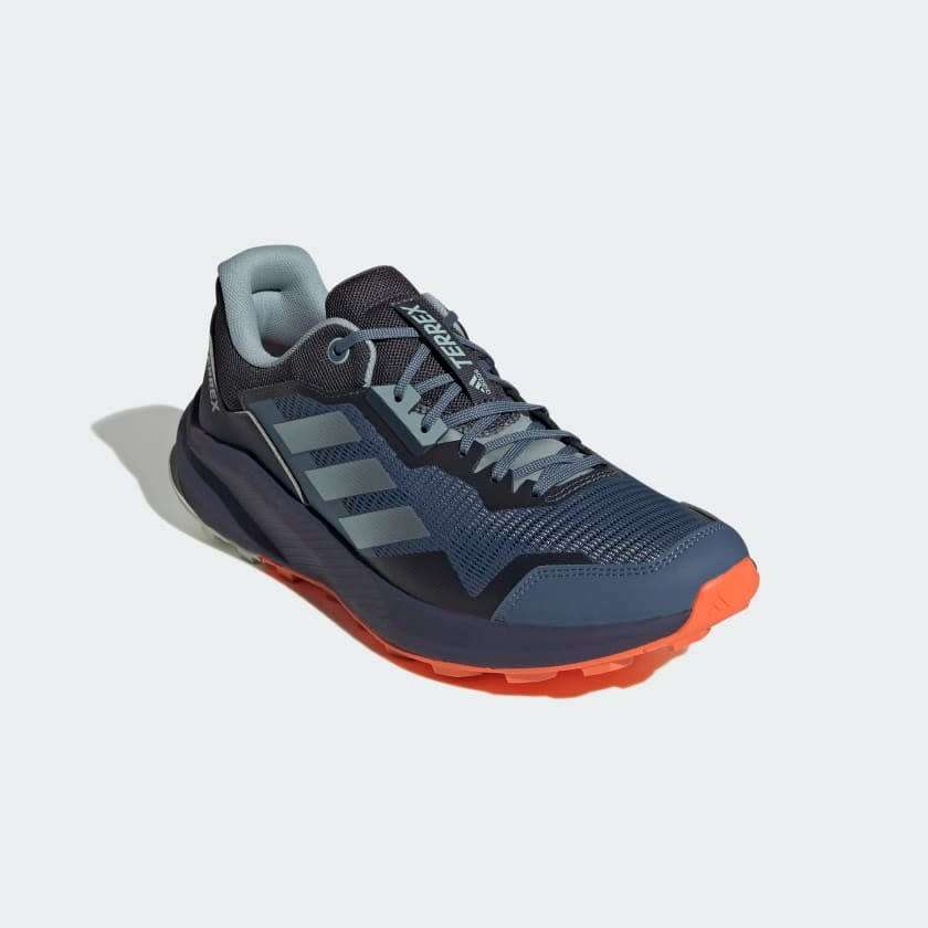 adidas TERREX Men`s TRAILRIDER TRAIL Wonder Steel / Grey / Impact Orange GW5535 Size UK 10 (SA 10)