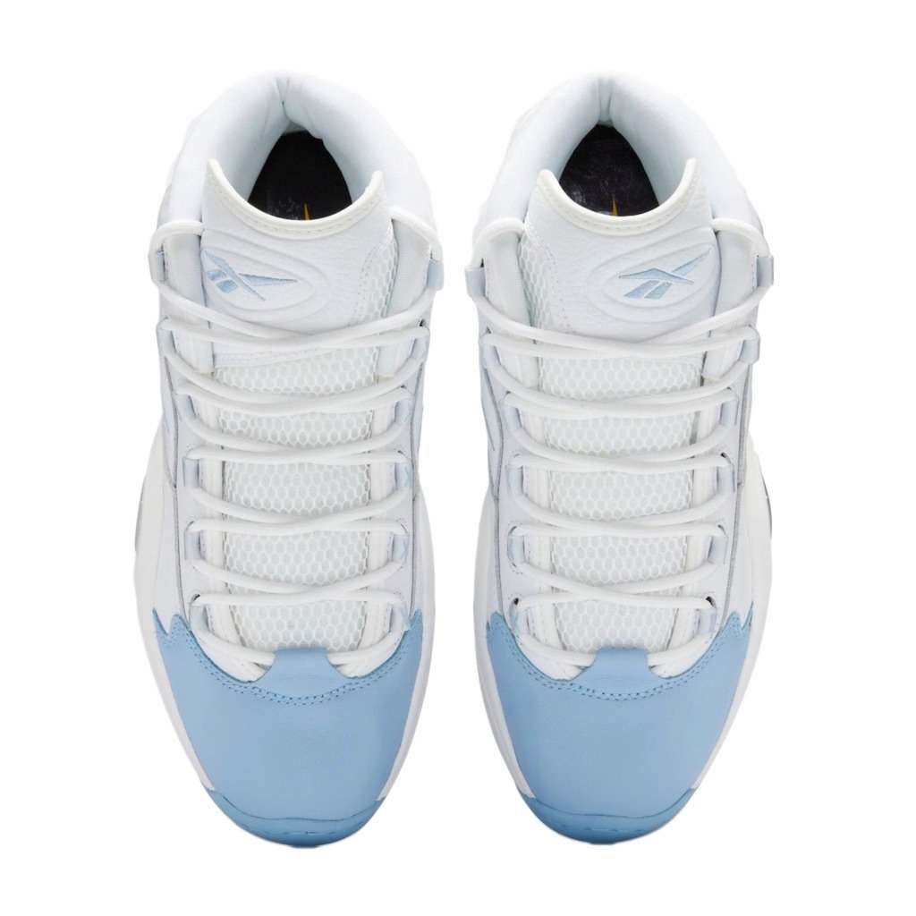 Reebok Men`s QUESTION MID DENVER NUGGETS WHITE/ FLUID BLUE-TOXIC YELLOW GW8854 Size UK 8 (SA 8)