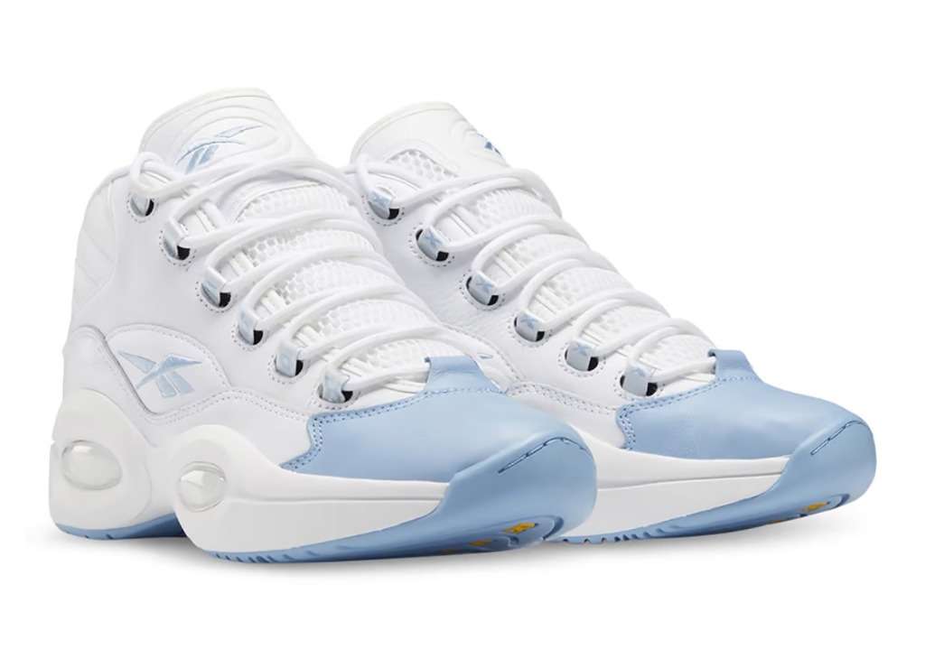 Reebok Men`s QUESTION MID DENVER NUGGETS WHITE/ FLUID BLUE-TOXIC YELLOW GW8854 Size UK 8 (SA 8)