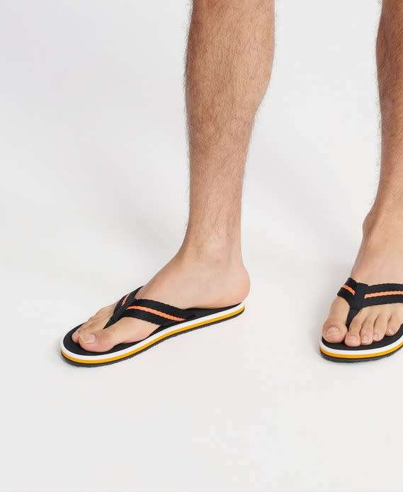 Superdry Men`s Tri Colour Flip Flops MF310019A Size M (Fits size 8-9)