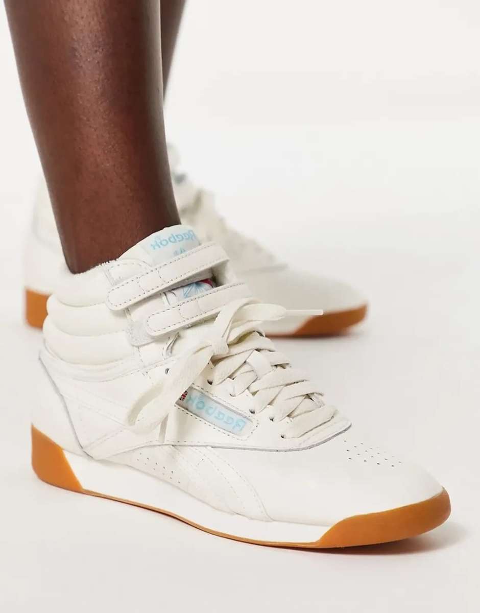 Reebok Women`s Freestyle Hi Chalk Digital Blue/ Gum GX2789 Size UK 5 (SA 5)