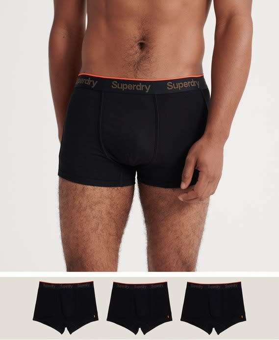 Superdry Men`s Orange Label Sport Trunk Triple Pack Black M3100018A Size XXL