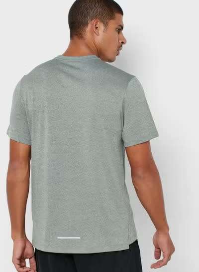 NIKE Men`s Dri-FIT Miler Jacquard Graphic T-Shirt Green AJ7571 351  Size XL