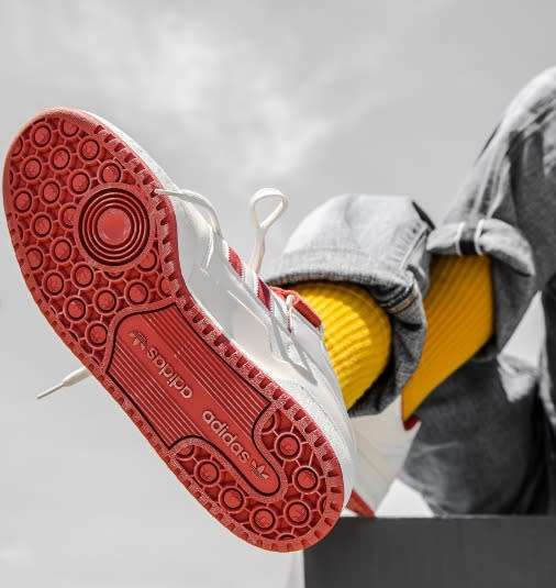 adidas Men`s FORUM LOW White Tint/ Crew Red S21 GW2043 Size UK 8 (SA 8)