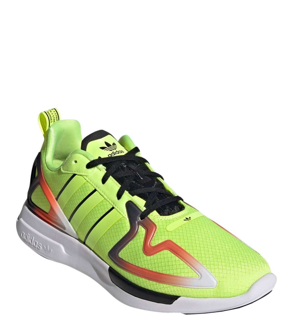 adidas Men`s ZX 2K FLUX Neon Yellow/ Black/ Orange FV9985 Size UK 12 (SA 12)