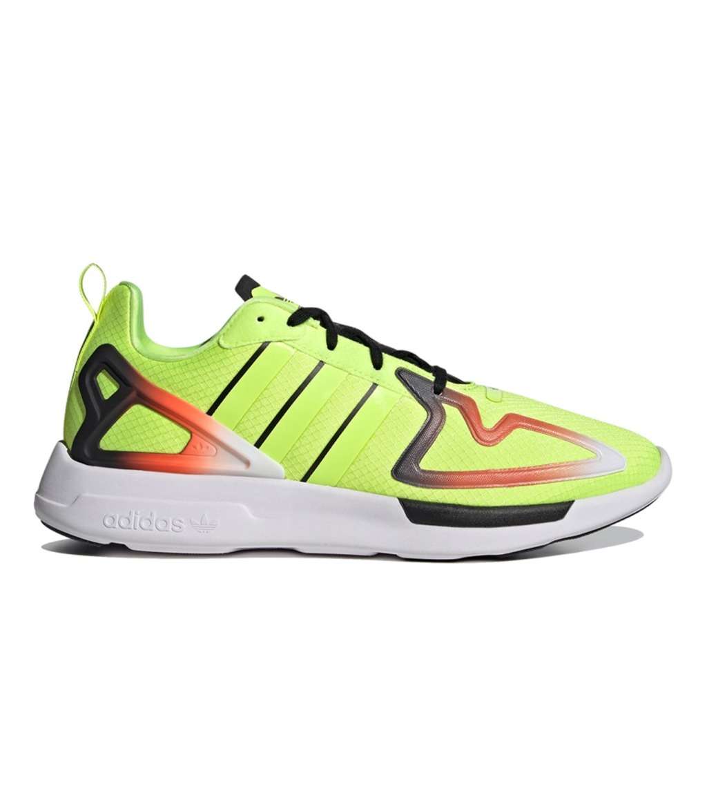 adidas Men`s ZX 2K FLUX Neon Yellow/ Black/ Orange FV9985 Size UK 12 (SA 12)
