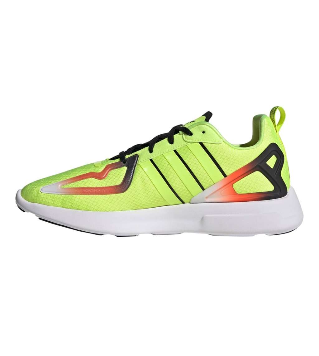 adidas Men`s ZX 2K FLUX Neon Yellow/ Black/ Orange FV9985 Size UK 12 (SA 12)