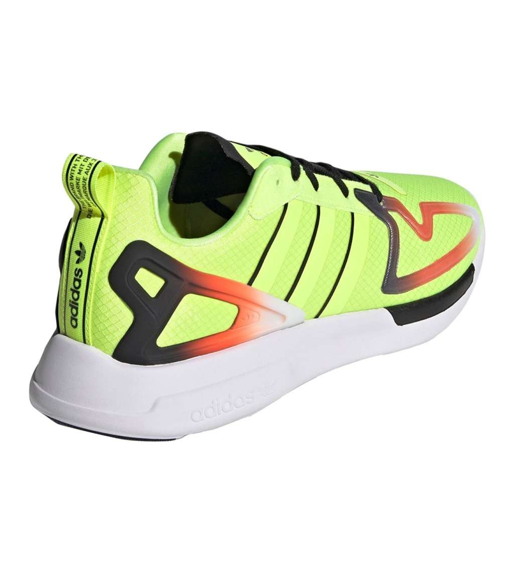 adidas Men`s ZX 2K FLUX Neon Yellow/ Black/ Orange FV9985 Size UK 12 (SA 12)