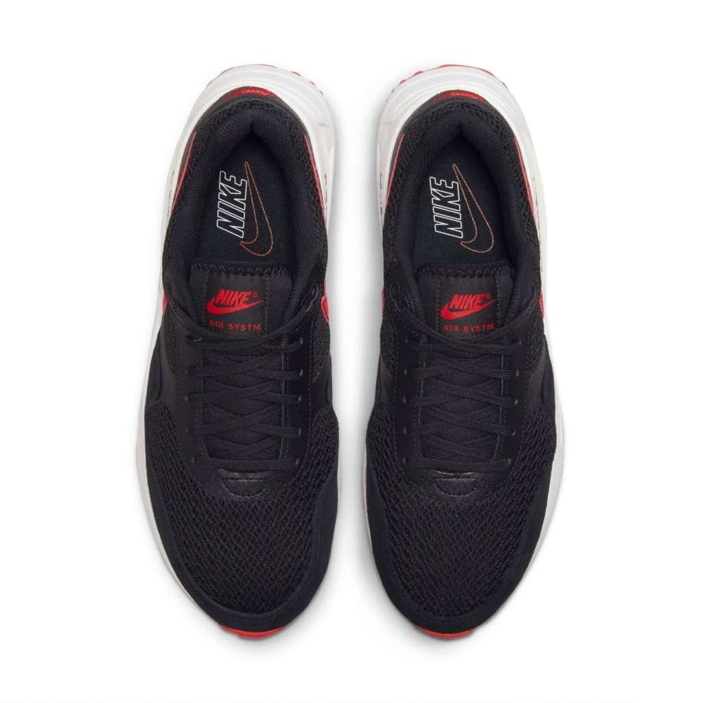 Nike Men`s AIR MAX SYSTM Black/ University Red- White DM9537 005 Size UK 10 (SA 10)