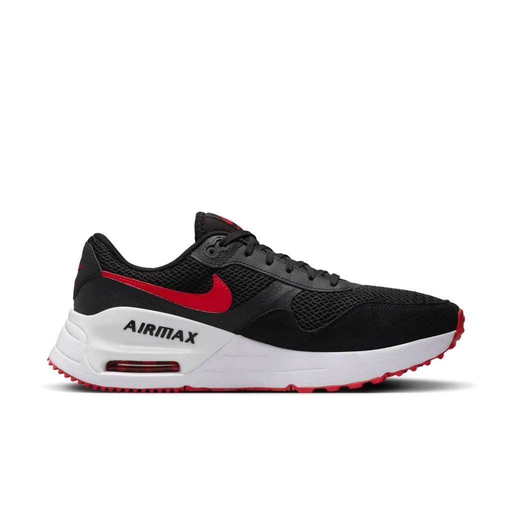 Nike Men`s AIR MAX SYSTM Black/ University Red- White DM9537 005 Size UK 10 (SA 10)