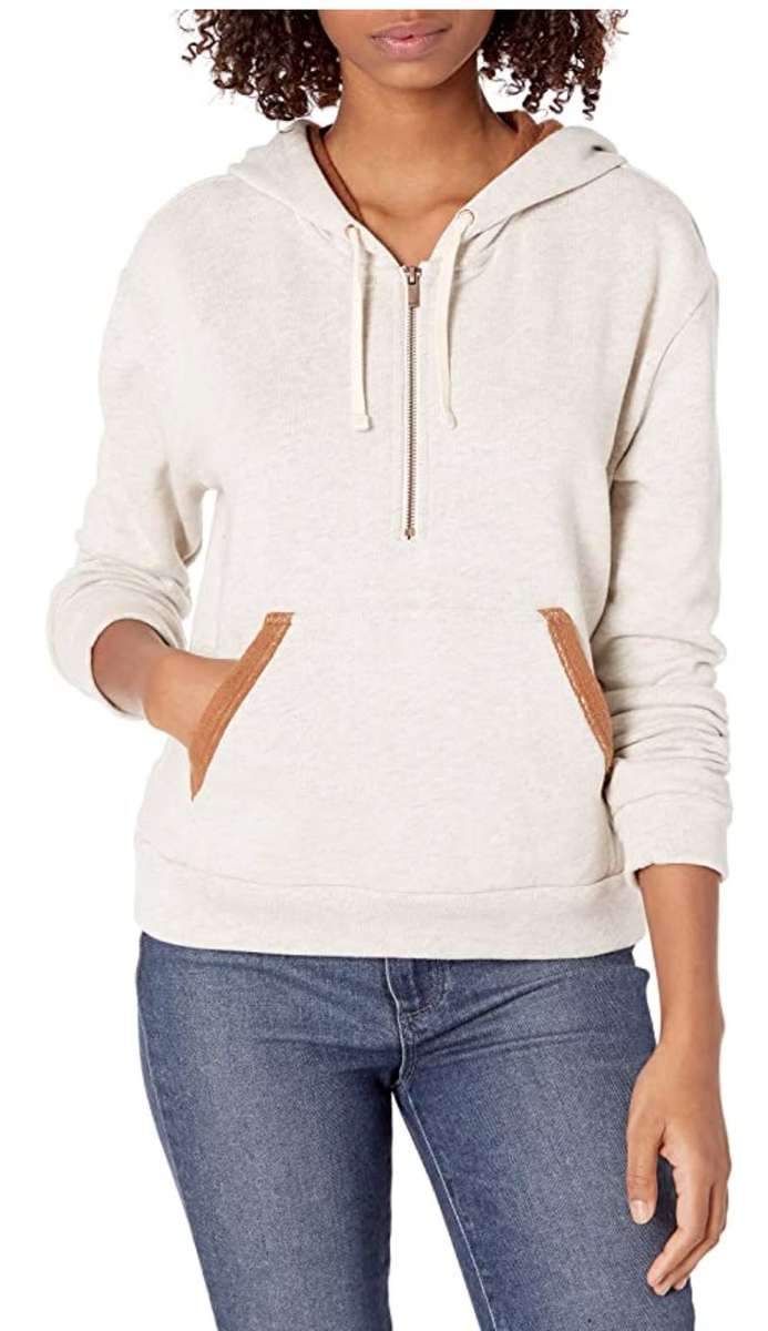 Hurley Women`s Two-Faced Half Zip Pullover Fleece Sweatshirt CD7174 141 Size Large