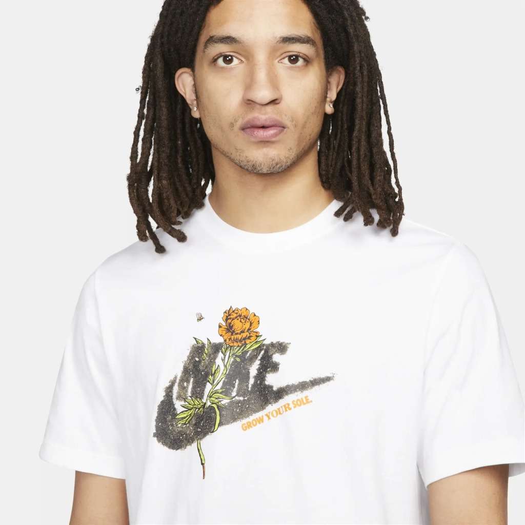 Nike Men`s `Grow Your Soul` Chest Print Tee White DQ1027 100 Size Medium
