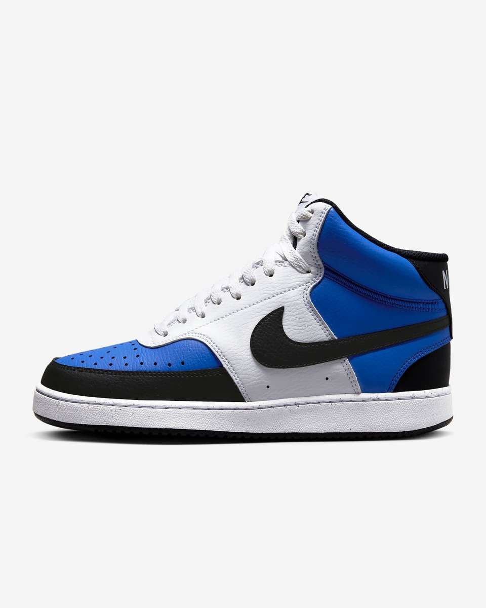 Nike Men`s Court Vision Mid Next Nature Game Royal/White/Black FQ8740 480 Size UK 7/8 (SA 7/8)