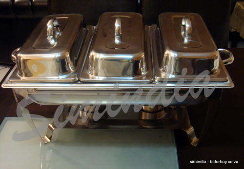 New Arrivals Stunning Stainless Steel two burners chafing dish with Triple lids & pans