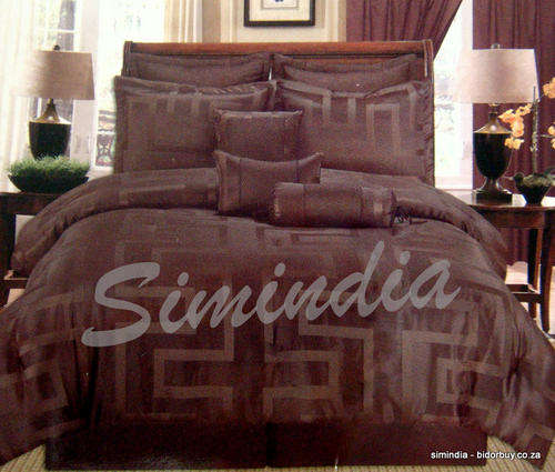 QUEEN size Bedspread Superior Luxurious 13 piece heavy comforter set - BROWN COLOUR