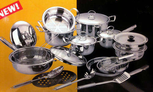 New Arrival - 27 pc Stainless Steel with Heavy Bottom and Stainless Steel LIDS