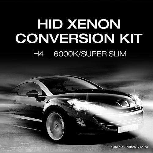 Universal HID Xenon Headlight Bulb Conversion Kit H4 6000K