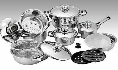 Swiss Precision 16 PC Stainless Steel 18/10 Cookware Set with Thermostat lids - Royalty Line