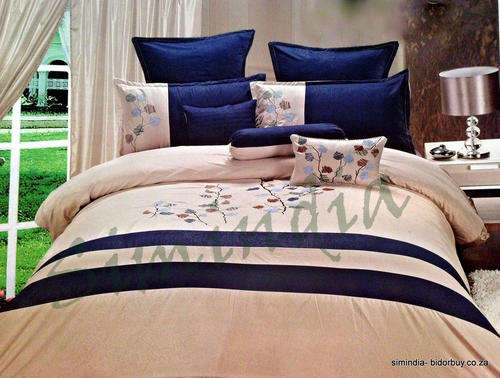 New Arrivals Queen size Superior 12 piece Embroidered Comforter set - BLUE