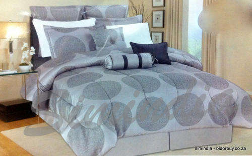 Super KING size Bedspread Superior Luxurious 11 piece Comforter set -SILVER COLOUR