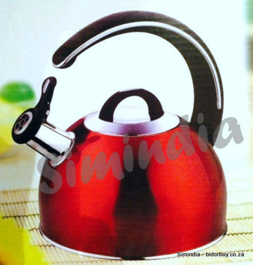 2.8 Litre Acrylic Funky Coloured Energy Saving Whistling Kettle - Red COLOUR