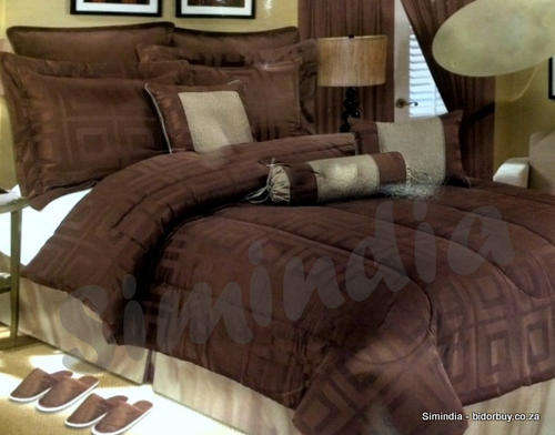 KING size Bedspread Superior Luxurious 11 piece heavy comforter set - DARK BROWN