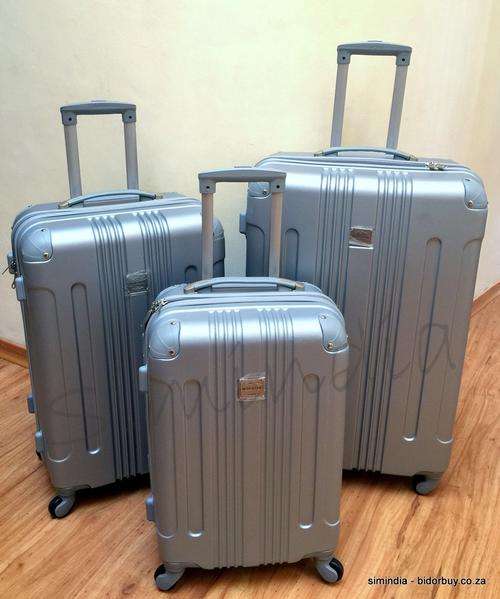 Set of 3 Suitcases Travel Trolley Luggage, ABS with Universal Wheels - Travel in Style - SILVER