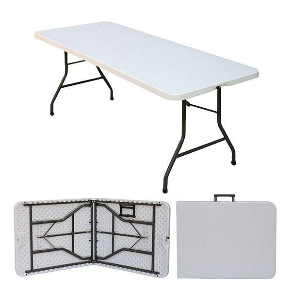 Folding Plastic Table with Steel Legs