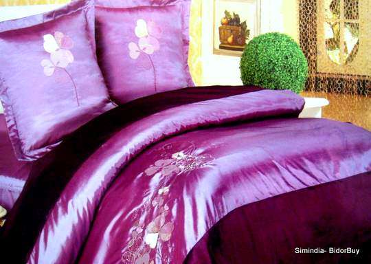 Elegant   imported   Embroidered  silk Duvet Set (6 Piece Queen Size)*****
