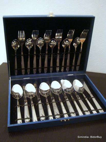 24 pcs stainless steel cutlery set...in wooden box