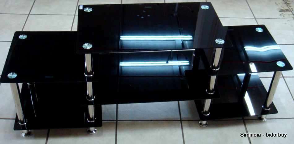 Elegant glass T.V unit with shelfs for dvd players,playstations and many more