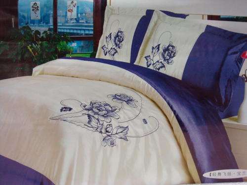 EMBROIDRED    COTTON 6 PIECE QUEEN SIZE AND DUVET COVER SET