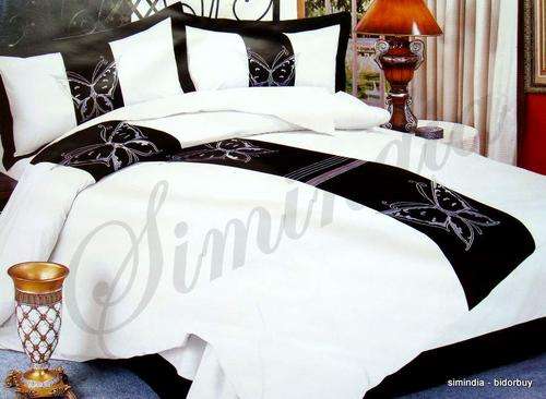 Elegant  queen bed  imported  6 Embroidered  cotton Duvet Set