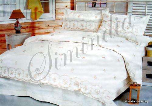 Elegant  queen bed  imported   Embroidered  cotton Duvet Set (6 Piece
