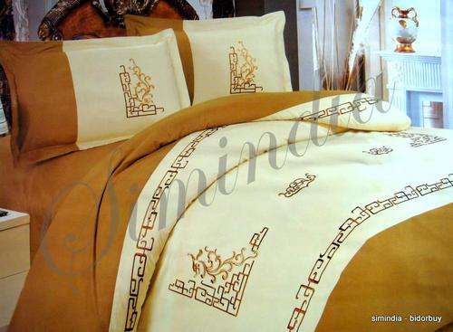 EMBROIDRED COTTON 6 PEICE QUEEN SIZE AND DUVET COVER SET