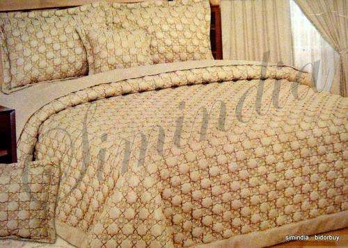 Queen size Bedspread Superior Luxurious Polycottonsilk  embossed 6 Piece