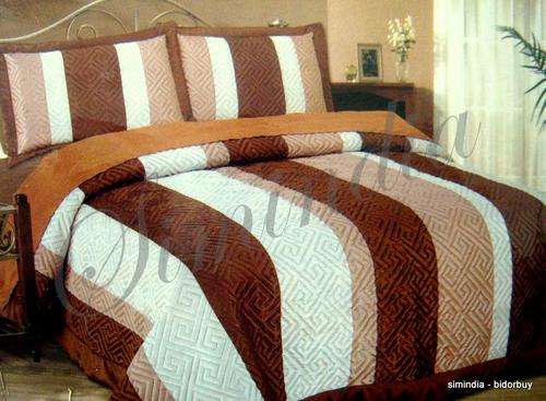 Queen size Bedspread Superior Luxurious Silk with Embroidered 4 Piece