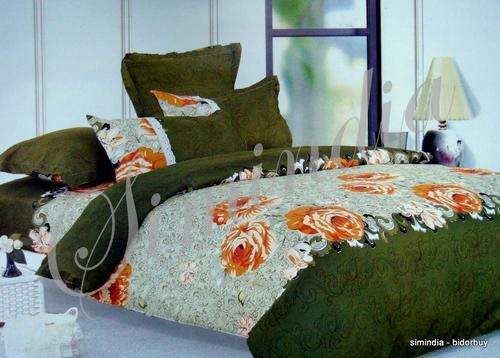 New Queen 8 pcs Printed Duvet Cover Set with 2 curtains