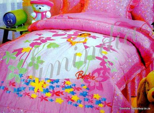Awesome girl bed set  Quilted sheet with barbie and pillow case