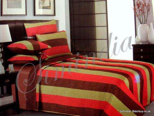 King size Bedspread Superior Luxurious polySilk with Embroidered 6 Piece