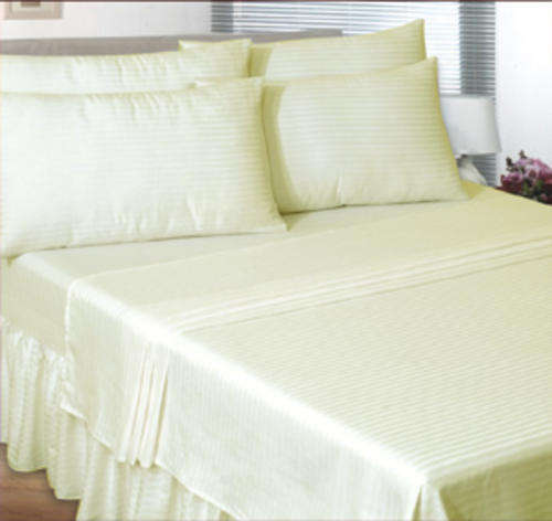 KING SIZE **SEXY  STRIPED  IVORY SATIN SHEET SET  .