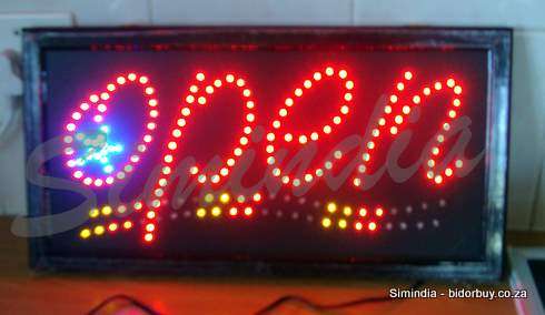 Open Red Flashing LED Sign Window Advertising Display