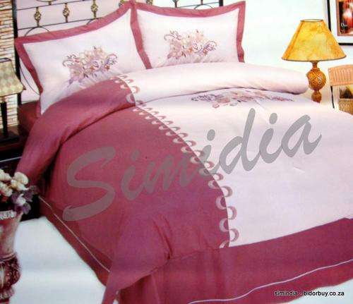 EMBROIDERED Cotton 6 PEICE QUEEN SIZE AND DUVET COVER SET
