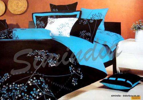 EMBROIDERED CRISP POLYCOTTON BLEND 6 PIECE DOUBLE SIZE AND DUVET COVER SET